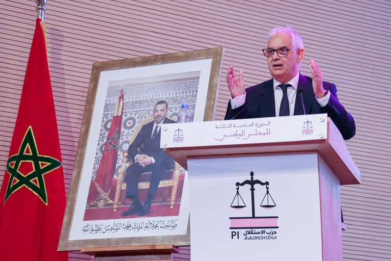 نزار بركة خلال أشغال المجلس الوطني لحزب الاستقلال